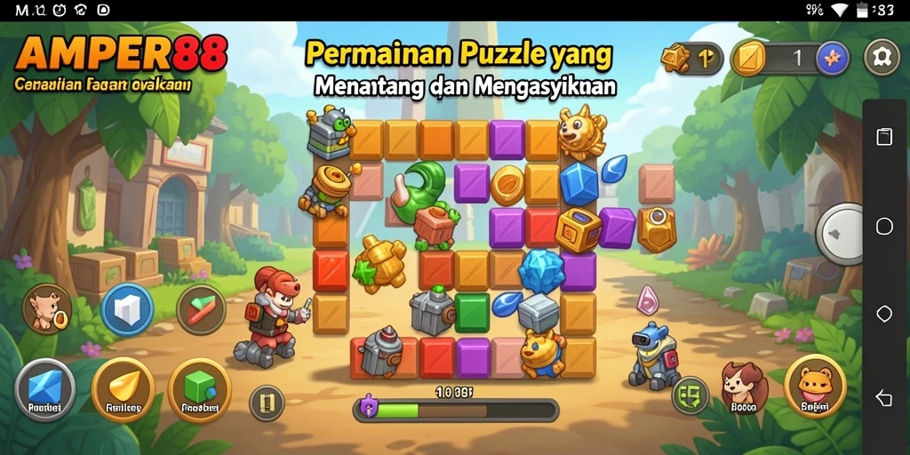 Tampilan gameplay seru dan menantang di AMPER88.