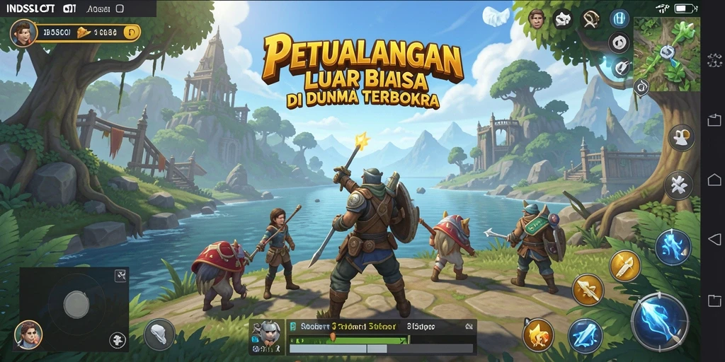 Screenshot gameplay INDSLOT yang menampilkan dunia terbuka yang menakjubkan.