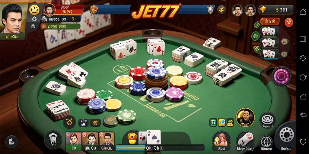 Gambaran gameplay seru JET77 yang melibatkan strategi kartu.