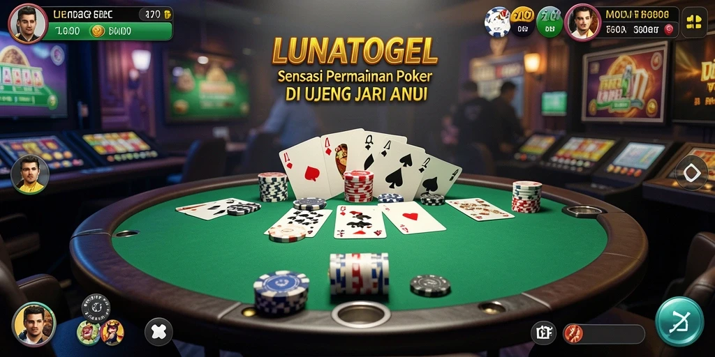 Tampilan gameplay <strong>LUNATOGEL</strong> dengan semua fitur menarik permainan Poker.