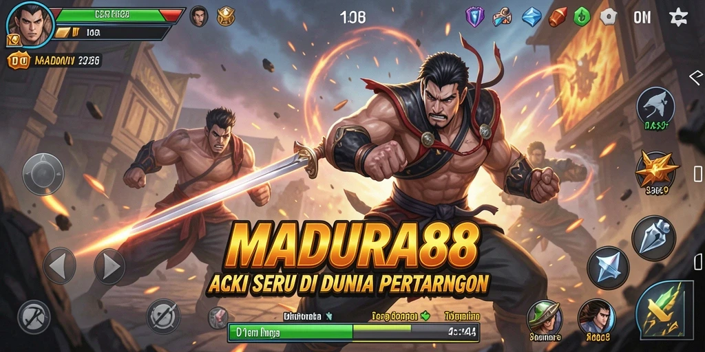 Gameplay MADURA88 yang penuh aksi dengan pertarungan seru.