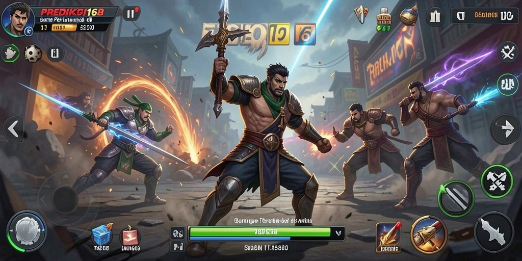 Tangkapan layar gameplay PREDIKSI168 menunjukkan pertarungan yang intens dan mendebarkan.