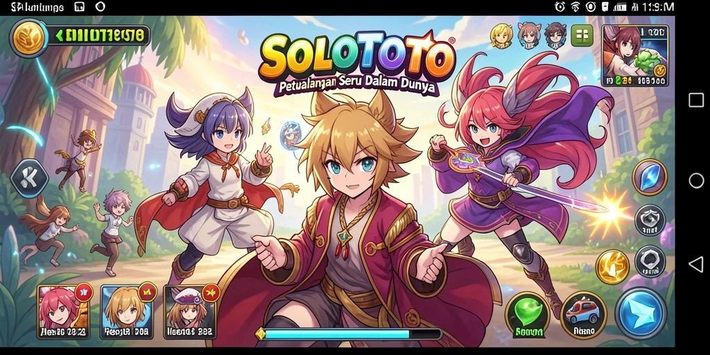 Tangkapan layar SOLOTOTO menunjukkan pertarungan seru antara karakter anime.