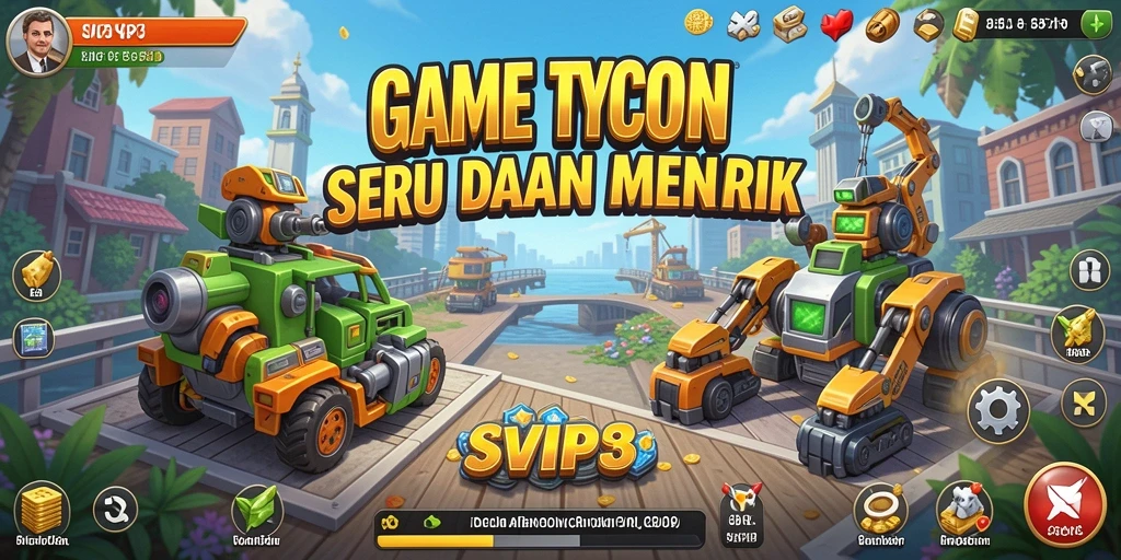 Screenshot SVIP3 menampilkan gameplay Tycoon yang seru dan dinamis.