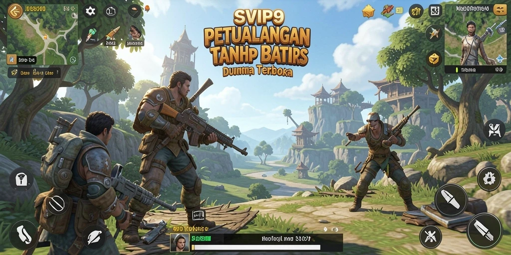 Screenshot dari gameplay SVIP9 yang menunjukkan eksplorasi dunia terbuka.